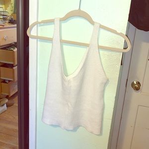 Brandy Melville White knitted tank